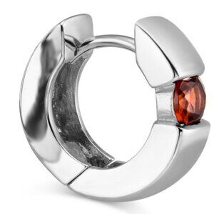 Sterling Silver Garnet Hoop Earrings (Borsheims)